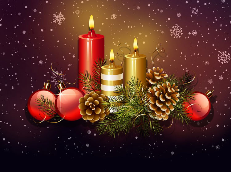 Christmas Candles Email Backgrounds | ID#: 23286 | EmailBackgrounds.com