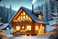 Cozy Winter Cabin Background