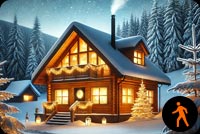 Animated Cozy Winter Cabin Background