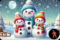 Animated: Cheerful Snowman Family - Festive Email Background Background