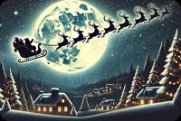 Santa's Moonlit Journey - Holiday Email Background Background