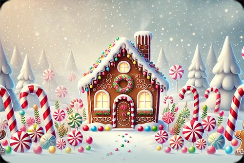 Whimsical Gingerbread House Wonderland - Festive Email Background Background