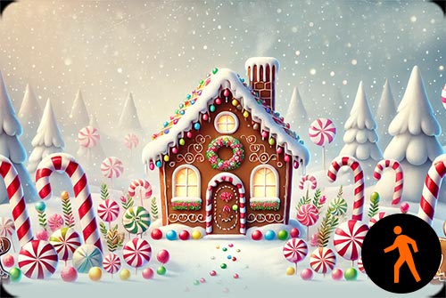 Animated: Whimsical Gingerbread House Wonderland - Festive Email Background Background