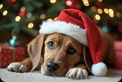 Adorable Christmas Pup - Heartwarming Holiday Email Background Background