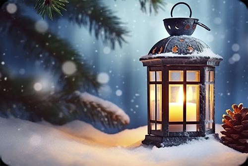 Lantern Glow in Winter - Cozy Email Background Email Backgrounds | ID ...