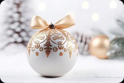 Golden Ornament Elegance - Holiday Email Background Background