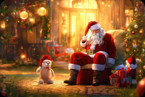 Santa’s Cozy Christmas Evening - Festive Email Background Background