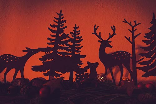 Woodland Silhouette Glow - Holiday Email Background Background