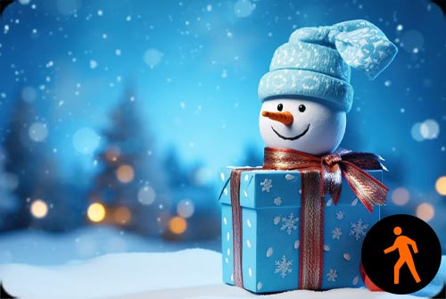 Animated: Snowman Gift Delight - Festive Email Background Background