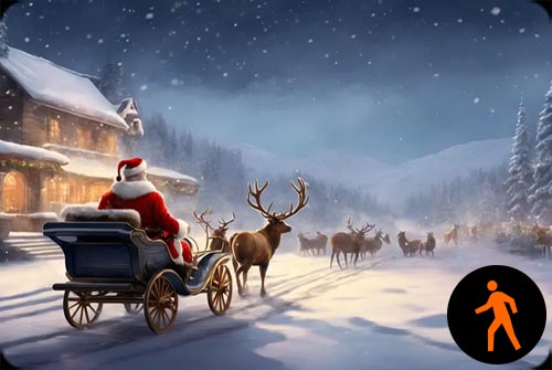 Animated: Santa’s Winter Sleigh Ride - Holiday Email Background Background