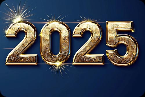 Golden 2025 Brilliance - New Year Email Background Background