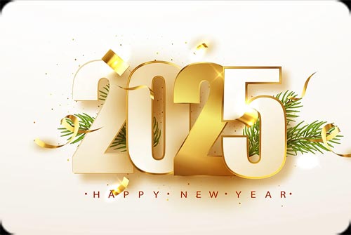 Golden Elegance For 2025 - New Year Email Background Background